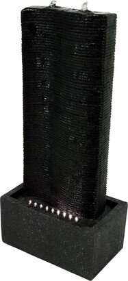 Sunnydaze Decor Rippling Tower Outdoor Water Fountain with Led Lights - 31 in