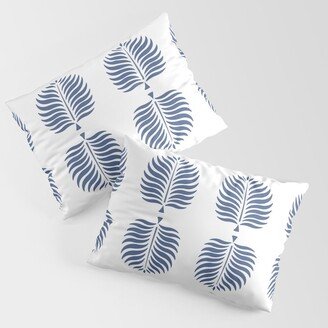 TROPICAL PALMS . WHITE + CABANA BLUE Pillow Sham