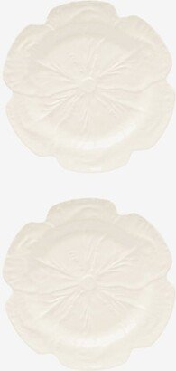 Set Of Two Cabbage Earthenware Charger Plates