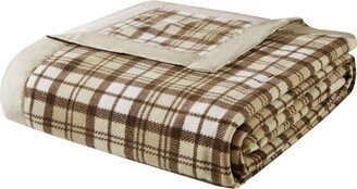 Gracie Mills Premier Comfort Micro Fleece Blanket, Tan Plaid - Full/Queen