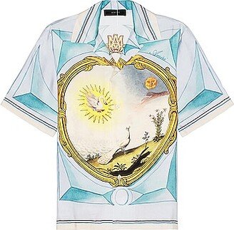 Landscape Frame Bowling Shirt in Baby Blue