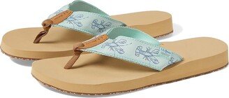 Maine Isle Flip-Flop Sara Fitz Woven (Aqua Teal Lobster) Women's Shoes