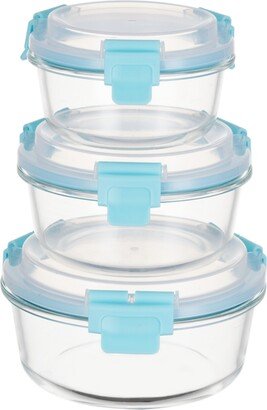 Genicook 3 Pc Round Container Hi-Top Lids with Pro Grade Removable Lockdown Levers Set