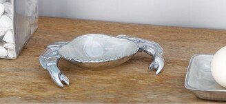 Studio 350 Silver Aluminum Coastal Serving Bowl Fish and sea animals