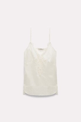 Silk camisole with eyelash lace-AA