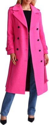 Strong Shoulder Belted Wool-Blend Coat