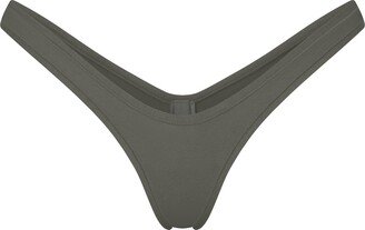 Cotton Jersey Micro Dipped Thong | Juniper