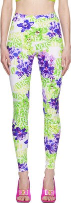 Green Floral Leggings