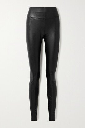 Edie Vegan Leather Leggings - Black