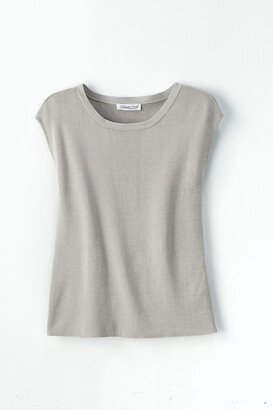 Women's Cap Sleeve Sweater T-Shirt - Dove Grey - PS - Petite Size