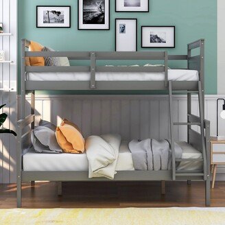 Twin over Full Bunk Bed with ladder, Safety Guardrail, Perfect for Bedroom