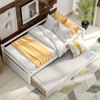 GEROJO Wood Twin Size House Platform Bed with Headboard