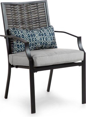 Greemotion Sintra Patio Wicker Dining Armchairs with Cushions & Pillows, Set of 2