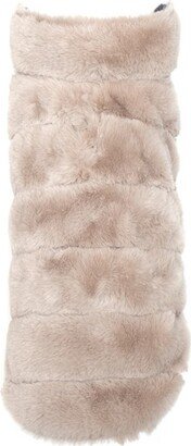 The Worthy Dog Faux Fur Adjustable Dog Coat - Beige - M