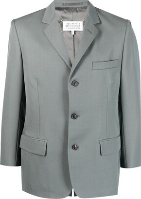 Button-Up Virgin Wool Blazer