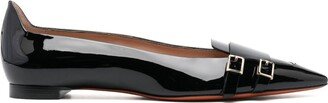 Patent-Leather Bucked Ballerinas