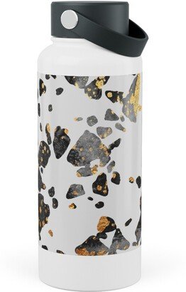 Photo Water Bottles: Gold Speckled Terrazzo Stainless Steel Wide Mouth Water Bottle, 30Oz, Wide Mouth, Black