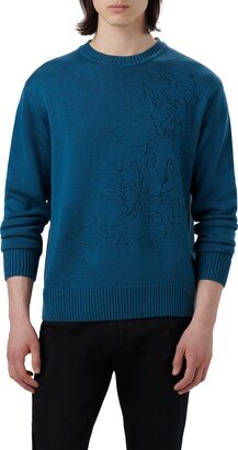 Embroidered Merino Wool Crewneck Sweater