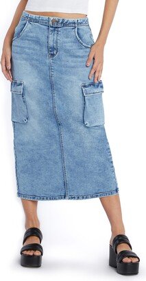 Wash Lab Denim Utility Denim Maxi Skirt