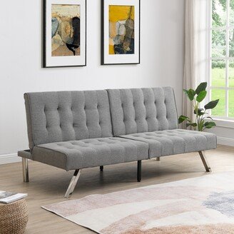 Wood Frame,Stainless Leg,Futon,Sofa Bed Grey