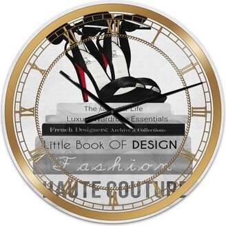 Designart Fashionista Reads 3 Oversized Fashion Wall Clock - 36