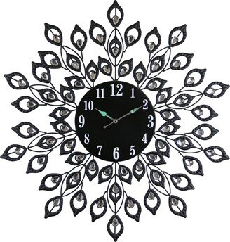 Three Star Round Blooming Leaves Wall Clock