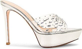 Betty Platform Mule in Metallic Silver