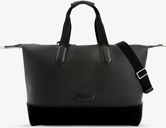 Black Logo-embossed Leather Holdall bag