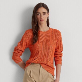 Ralph Lauren Pointelle-Knit Cotton-Blend Sweater