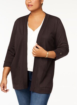 Plus Size Cotton Cozy Cardigan, Created for Macy's