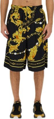 Barocco-Printed Knee-Length Track Shorts