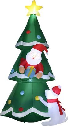 6' Inflatable Christmas Tree with Santa Blow-Up Outdoor Led Display