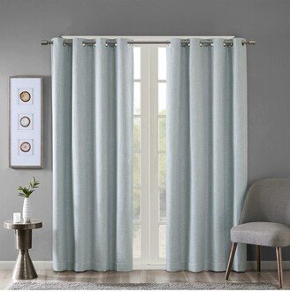 Gracie Mills Maya Printed Heathered Blackout Grommet Top Curtain Panel - 50x54 - Dusty Seafoam