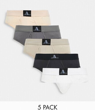 Essentialwear 5 pack microfiber briefs in monochrome