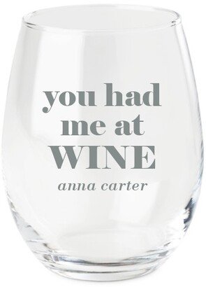 Stemless Wine Glasses: Me And Wine Wine Glass, Etched Wine, White