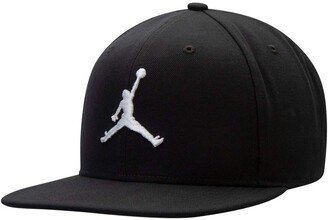 Men's Black, White Jumpman Pro Logo Snapback Adjustable Hat - Black, White