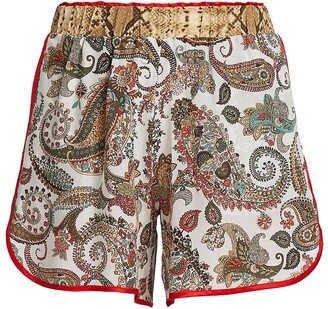 TWP Paisley Silk Boyfriend Pajama Shorts