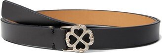 20 mm Pave Spade Flower Plaque Belt Spazz (Black) Women's Belts