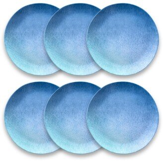 Melamine Oceanic Ombre 6-Piece Salad Plate Set, 8.5