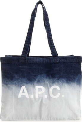 Bleached Effect Logo Printed Top Handle Bag