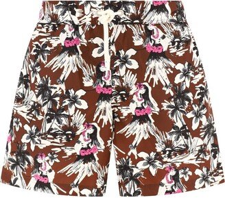 Allover Printed Drawstring Swim Shorts