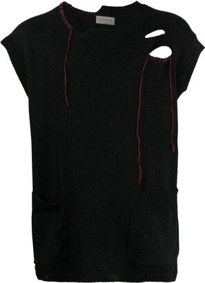 Hole-Detail Sleeveless Vest