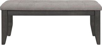 Fabric Upholstered Dining Bench in Dark Grey Finish