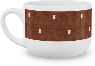 Mugs: Bohemian Aztec Simple - Brandywine Latte Mug, White, 25Oz, Brown