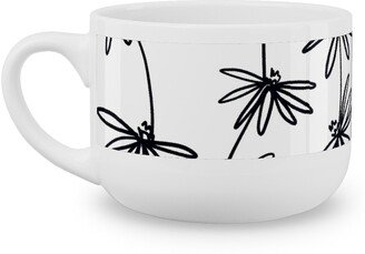 Mugs: Daisy Chain - Black And White Latte Mug, White, 25Oz, White