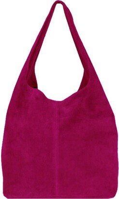 Sostter Raspberry Soft Suede Hobo Shoulder Bag | Byxxb