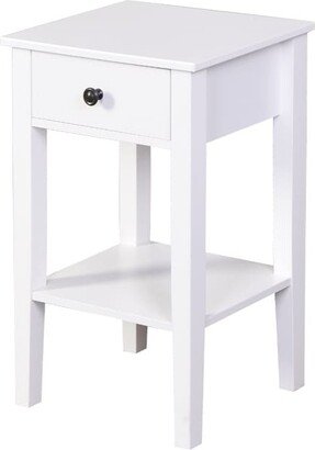 unbrand The white bathroom floor-to-ceiling storage table has a drawer