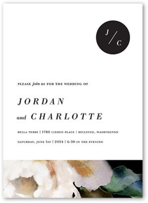 Wedding Invitations: Modern Style Wedding Invitation, White, 5X7, Pearl Shimmer Cardstock, Square