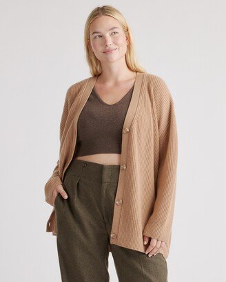 Mongolian Cashmere Oversized Boyfriend Cardigan Sweater