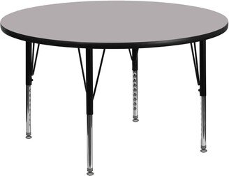 Lancaster Home 60'' Round Thermal Laminate Activity Table - Adjustable Short Legs